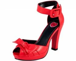 A7725L Womens Red Gathered Front Peep Toe - *FINAL SALE/NON-RETURNABLE