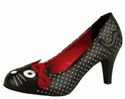 A8173L Womens Polka Dot Kitty Heel