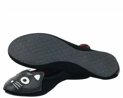 A8542L Womens Black Suede Kitty Flat