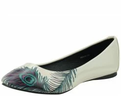A8570L Womens Peacock Feather Flats *ALL ITEMS FINAL SALE/NON-RETURNABLE*