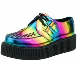 A8647 Vegan Rainbow Metallic Viva Mondo Creepers Womens