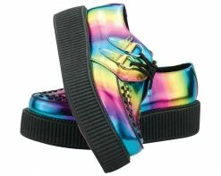 A8647 Vegan Rainbow Metallic Viva Mondo Creepers Womens