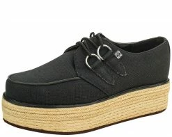 Footwear Shop 15 A8863 Black Rope Wrapped Creeper