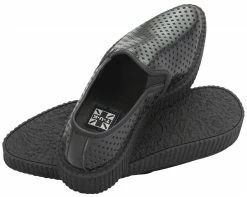 A8894 Womens Black Perf Pointed Slip Ons