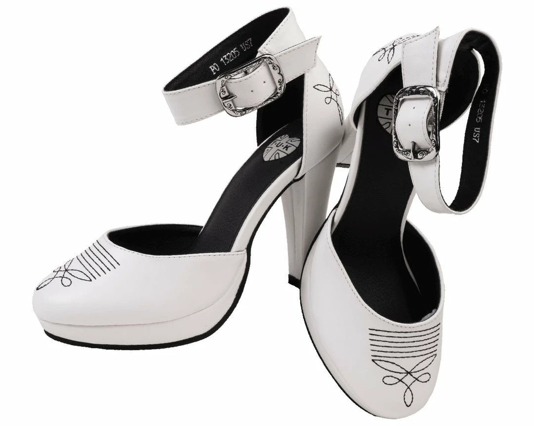 Best Pirce βοΈ A9023L π© Womens White Western Starlet π Heels 𧨠2 A9023L Womens White Western Starlet Heels