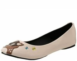 A9064L Womens Cream Deer Flats
