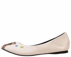 A9064L Womens Cream Deer Flats