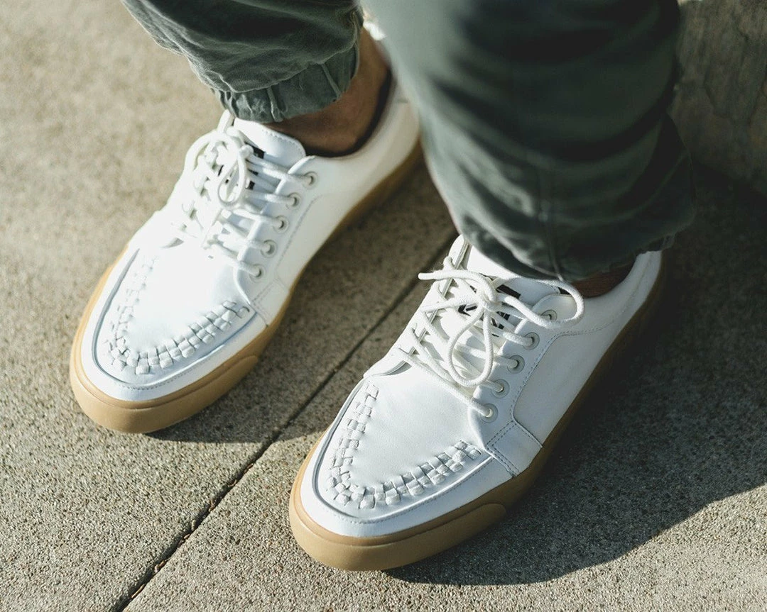 New ๐ A9185 White Leather No-Ring VLK ๐ Sneaker ๐ฉ Womens ๐ 5 A9185 White Leather No-Ring VLK Sneaker Womens