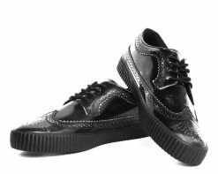 A9248 Mens Black Rub Off EZC Brogue Shoes