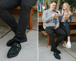 A9270 Black Stingray Pointed Buckle Creeper