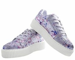 A9315 Womens Silver Multi Paint Splash Casbah Creeper - *FINAL SALE/NON-RETURNABLE