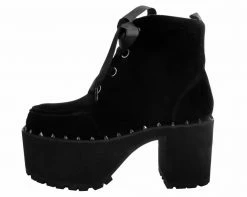 A9346L Black Velvet Spiked Nosebleed Boot