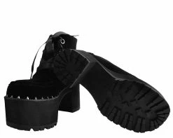 A9346L Black Velvet Spiked Nosebleed Boot