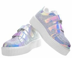 A9368 Womens Iridescent Double Velcro Casbah Creeper