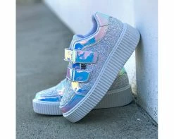 A9368 Womens Iridescent Double Velcro Casbah Creeper