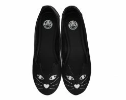 A9392L Black Coy Kitty Flat *ALL ITEMS FINAL SALE/NON-RETURNABLE*