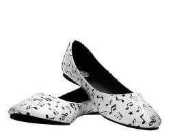 A9393L Womens Black & White Music Note Flat *ALL ITEMS FINAL SALE/NON-RETURNABLE*