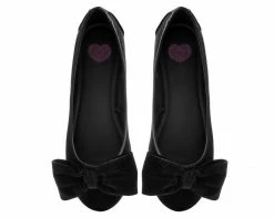 A9431L Black Velvet Oversized Bow Flat CLEARANCE