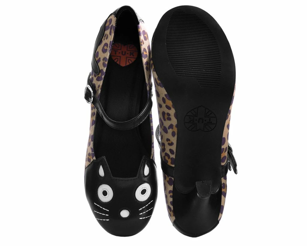 Brand new ⭐ A9444L CLEARANCE Leopard Kitty Mary Jane Heel 🎉 4 A9444L CLEARANCE Leopard Kitty Mary Jane Heel