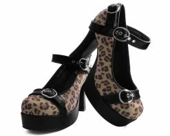 A9447L Black & Leopard Classic Platform Heel *ALL ITEMS FINAL SALE/NON-RETURNABLE* Womens