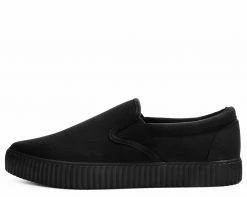 A9487 Black Basic Twill Pointed EZC Slip-On