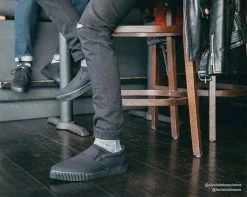 A9487 Black Basic Twill Pointed EZC Slip-On