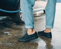A9487 Black Basic Twill Pointed EZC Slip-On