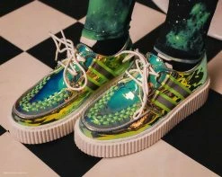 A9552 Green Hologram Reflective Stripe Casbah Creeper Womens