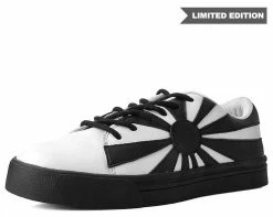 A9642 Womens White & Black Sunburst Sneaker