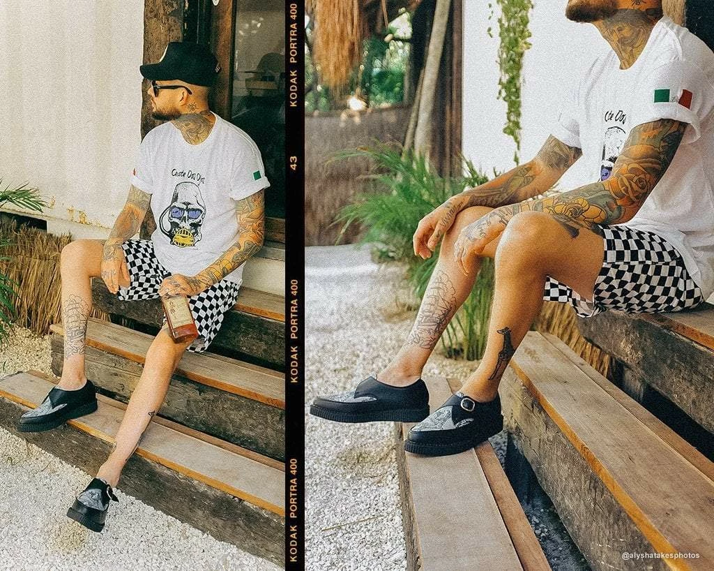 Discount ๐ฏ A9651 ๐ฉ Womens Black & Grey Snake Pointed Buckle Creeper ๐ 8 A9651 Womens Black & Grey Snake Pointed Buckle Creeper