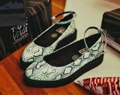 Brand new ๐ฏ A9705L Glow Snakeskin Pointed Ballet Ankle Strap Creeper ๐ฏ 12 A9705L Glow Snakeskin Pointed Ballet Ankle Strap Creeper