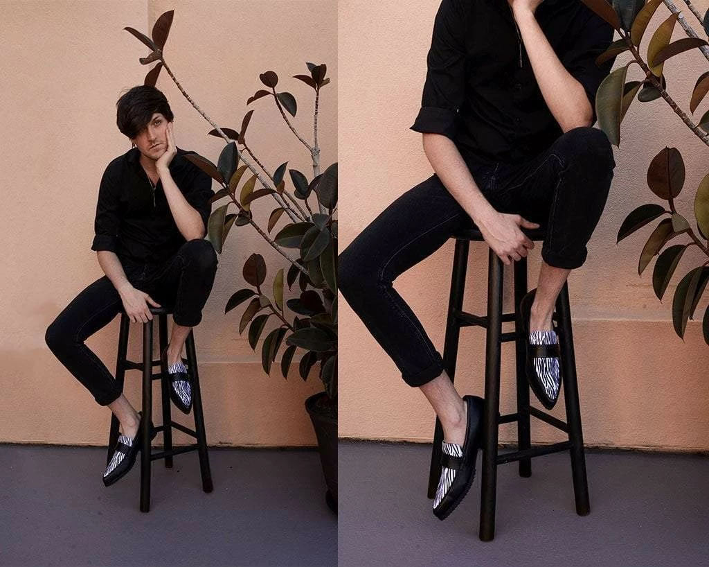 Cheap ๐ A9766 Black & White Zebra Print Loafer Mary Janes โ 8 A9766 Black & White Zebra Print Loafer Mary Janes