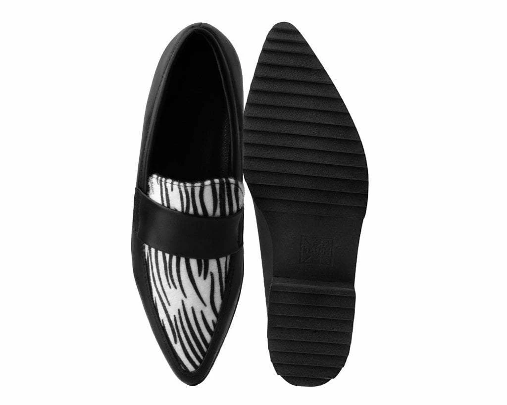 Cheap ๐ A9766 Black & White Zebra Print Loafer Mary Janes โ 4 A9766 Black & White Zebra Print Loafer Mary Janes