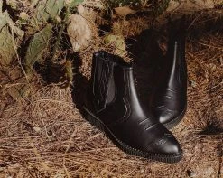 A9793 Black TUKskin™ Western Pullon Pointed Creeper Boot Womens