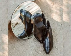 A9794L Womens Black Western Flame Pullon Boot