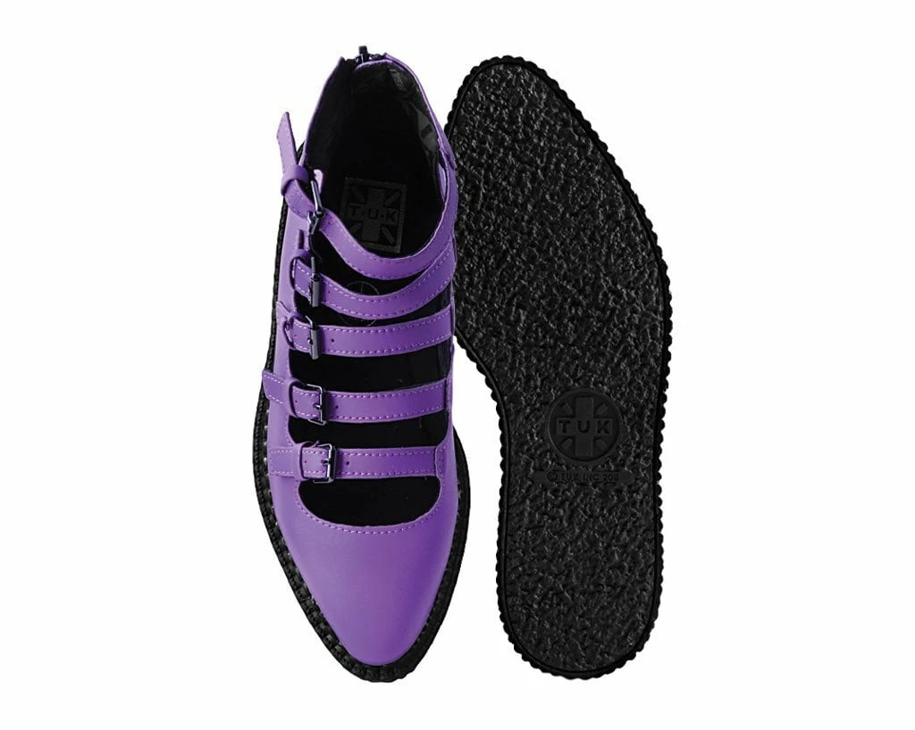 Promo 🌟 A9834L Purple TUKskin™ Multi-Strap Pointed Mary Jane 👩 Womens ✔️ 4 A9834L Purple TUKskin™ Multi-Strap Pointed Mary Jane Womens