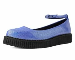 A9882L Blue Shimmer Pointed Ballet Creeper Womens
