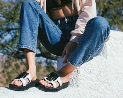 Top 10 ⭐ F9806L White TUKskin™ Studded Mule 🩴 Sandal 🧨 13 F9806L White TUKskin™ Studded Mule Sandal