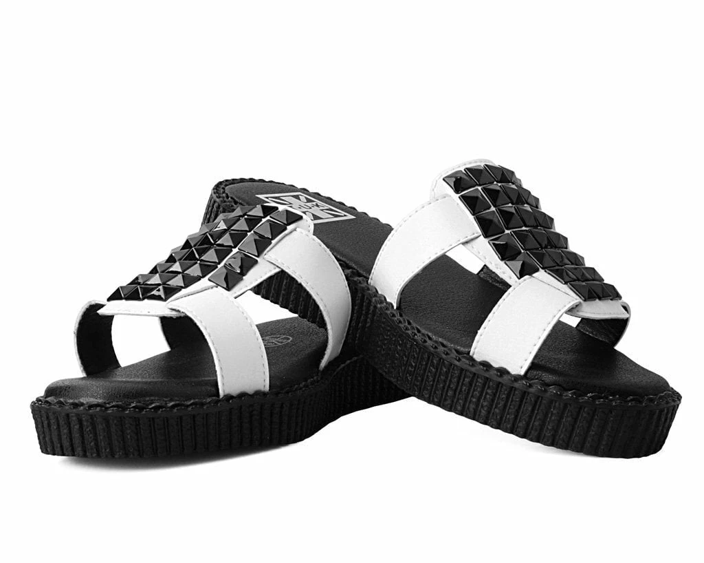 Top 10 ⭐ F9806L White TUKskin™ Studded Mule 🩴 Sandal 🧨 3 F9806L White TUKskin™ Studded Mule Sandal