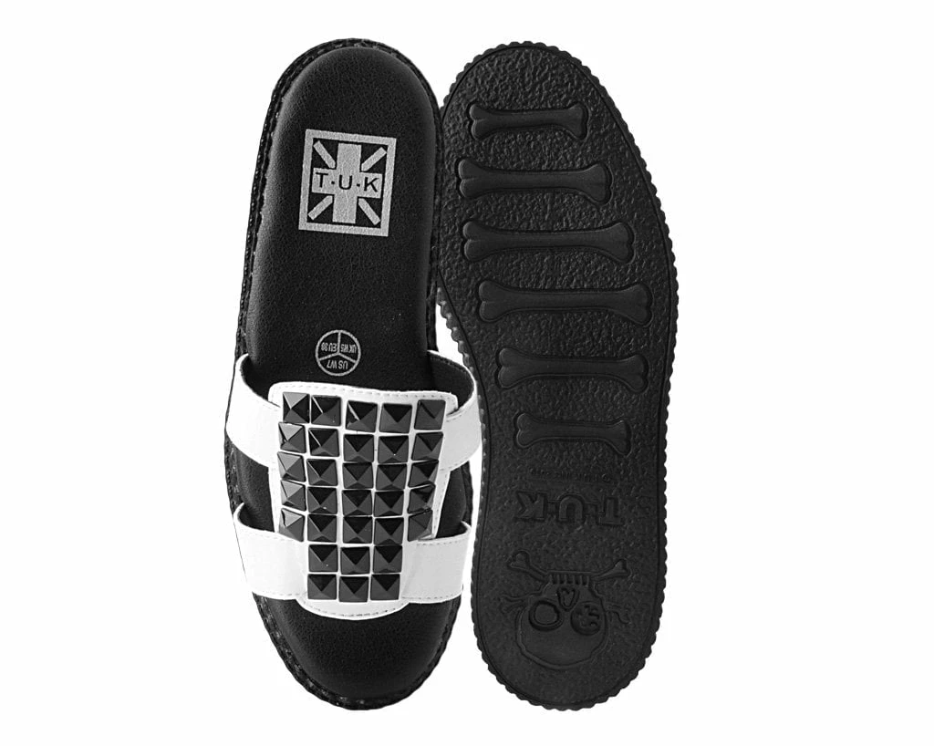 Top 10 ⭐ F9806L White TUKskin™ Studded Mule 🩴 Sandal 🧨 4 F9806L White TUKskin™ Studded Mule Sandal