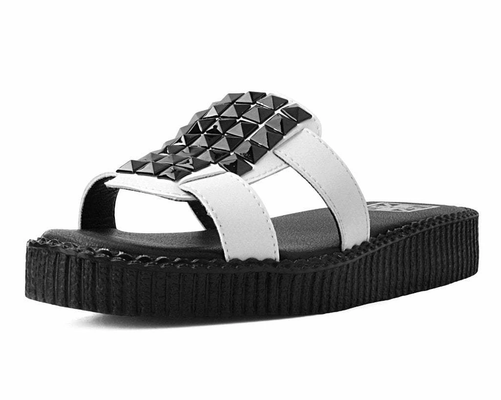 Top 10 ⭐ F9806L White TUKskin™ Studded Mule 🩴 Sandal 🧨 1 F9806L White TUKskin™ Studded Mule Sandal