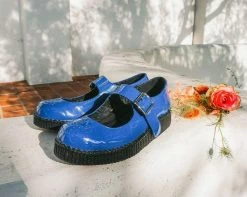 F9820L Glossy Blue Patent Mary Jane