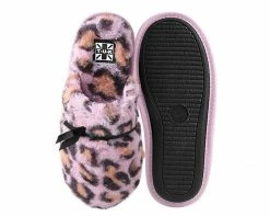 SL02 Pink Leopard Bow Slipper