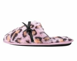 SL02 Pink Leopard Bow Slipper