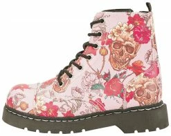 T2229 Pink Skull And Roses Boots - *FINAL SALE/NON-RETURNABLE Womens