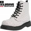 T2248 CLEARANCE White Flower Perforated Boots