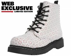 Footwear Shop 31 T2248 CLEARANCE White Flower Perforated Boots