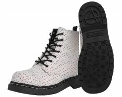 T2248 CLEARANCE White Flower Perforated Boots