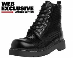 T2249 Vegan Black Perforated Boots