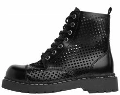 T2249 Vegan Black Perforated Boots